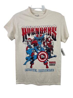 Marvel Avengers Graphic Tee Marvel Universe Beige Size Small Crewneck